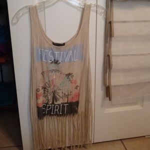 Tank top with Fringe bottom